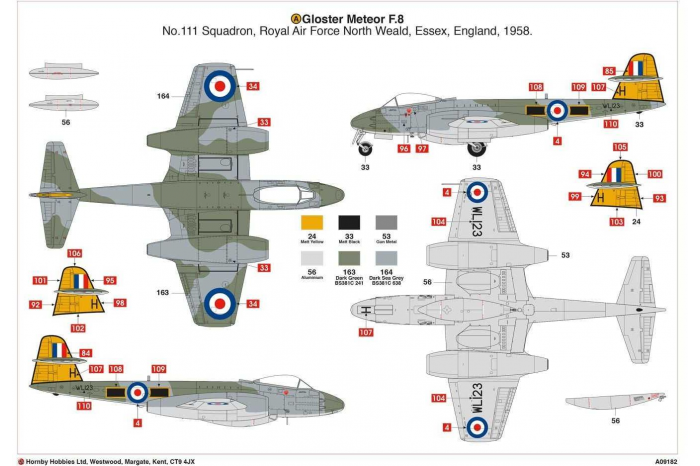 Classic Kit letadlo A09182 - GLOSTER METEOR F.8 (1:48)