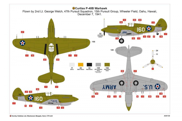 Classic Kit letadlo A05130 - CURTISS P40B WARHAWK (1:48)
