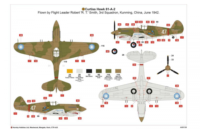 Classic Kit letadlo A05130 - CURTISS P40B WARHAWK (1:48)