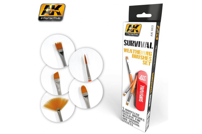 SURVIVAL WEATHERING BRUSHES SET - AK663