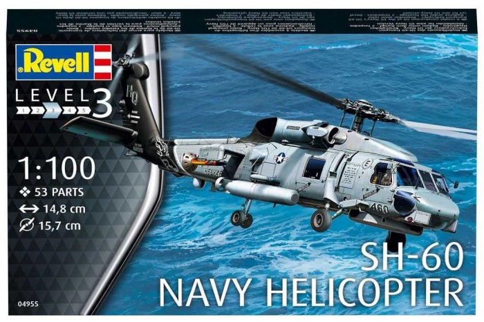 Plastic ModelKit vrtulník 04955 - SH-60 Navy Helicopter (1:100)