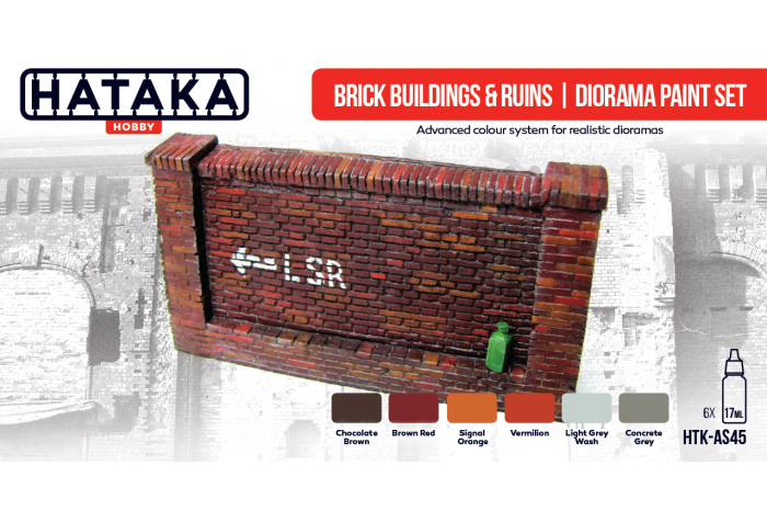 Brick buildings & ruins diorama paint set - AS45