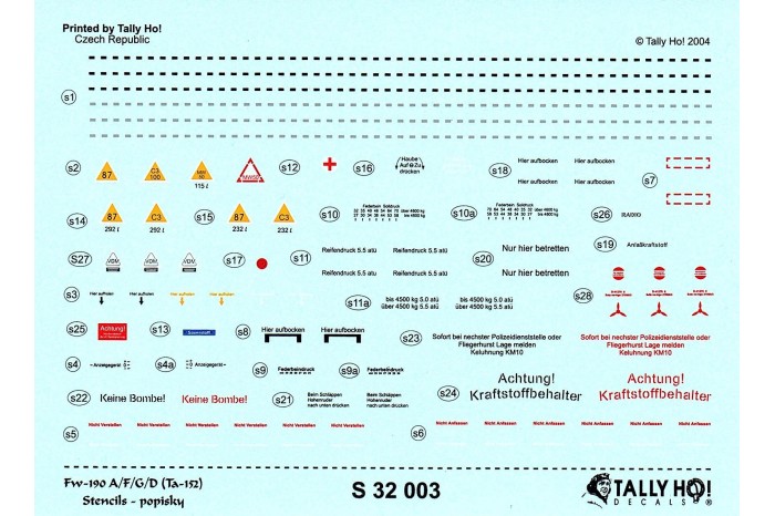 Stencils - FW-190 A, F, G (1:32) - S32003