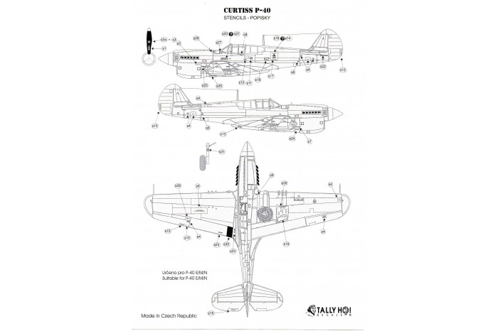 Stencils - P-40 E, M, N (1:32) - S32001