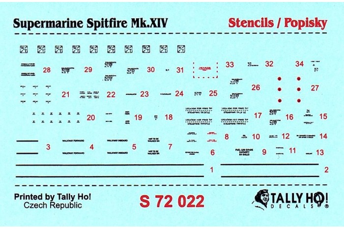 Stencils - Spitfire F Mk. XIV (1:72) - S72022