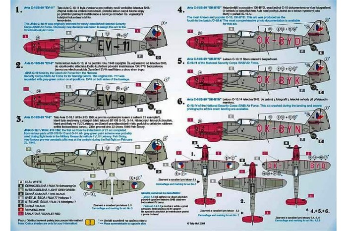 Decals - Avia S 99 / ME-109G - 10 (1:32) - 32011