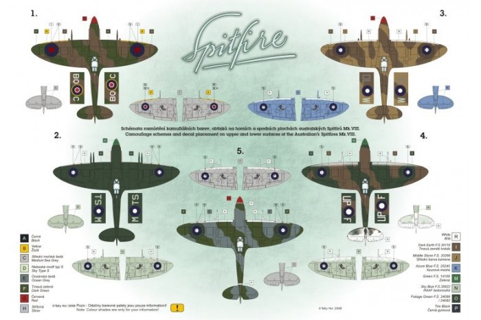 Decals - RAF Spitfires Mk.VIII, part 1 (1:48) - 48043
