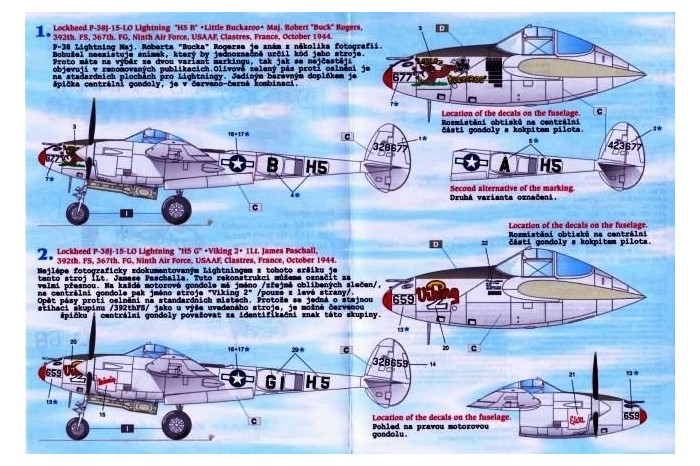 Decals - P-38 Lighting, part 2 (1:48) - 48037