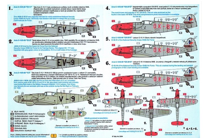 Decals - Avia S-99 / Me-109G - 10 (1:48) - 48030