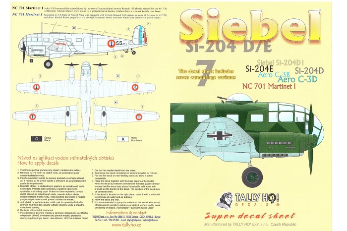 Decals - Siebel Si-204 D (1:48) - 48025