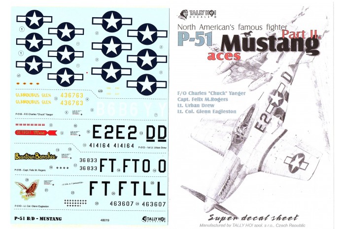 Decals - P-51 B, D Mustang, part 2 (1:48) - 48019