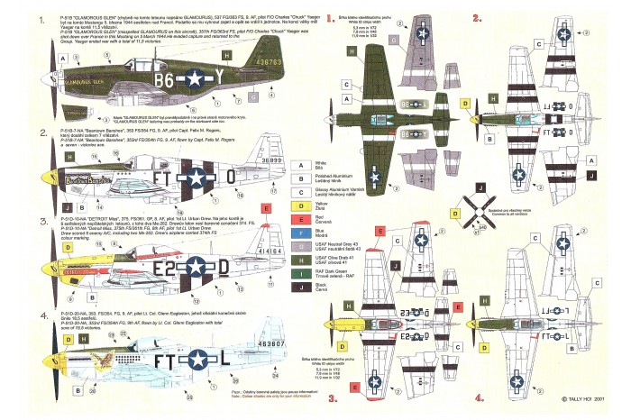 Decals - P-51 B, D Mustang, part 2 (1:48) - 48019