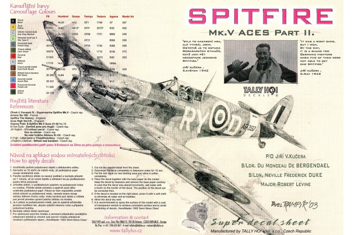 Decals - Spitfire Mk.V - Aces, part 2 (1:48) - 48018