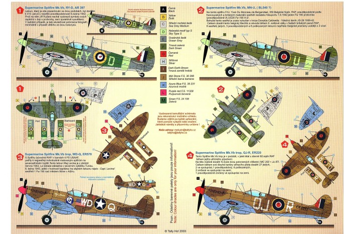 Decals - Spitfire Mk.V - Aces, part 2 (1:48) - 48018