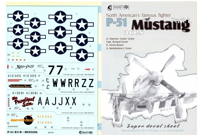 Decals - P-51 B, C, D Mustang, part 1 (1:48) - 48016