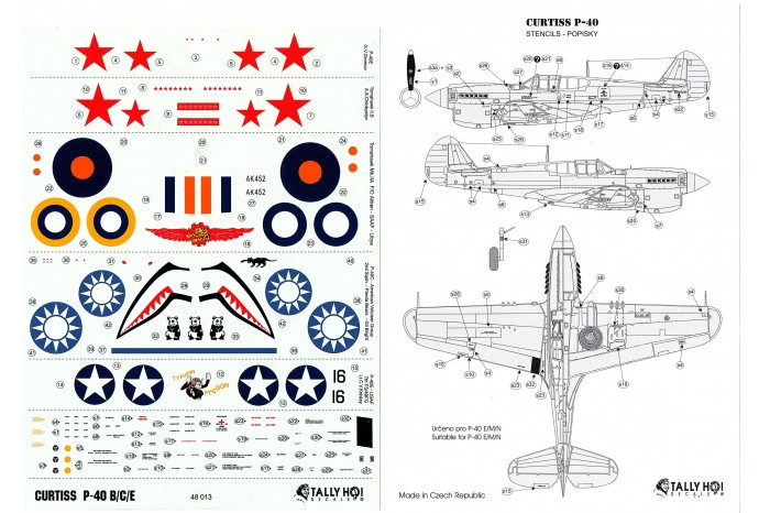 Decals - P-40 B, C, E, part 2 (1:48) - 48013