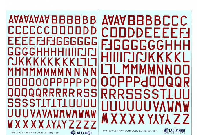 Decals - RAF Code letters (1:48) - 48012