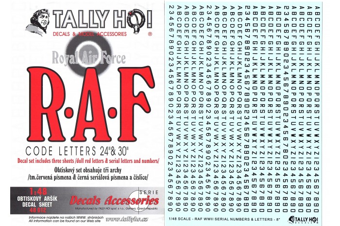Decals - RAF Code letters (1:48) - 48012