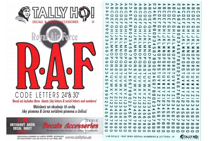 Decals - RAF Code letters (1:48) - 48011