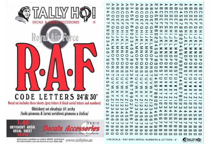Decals - RAF Code letters (1:48) - 48010