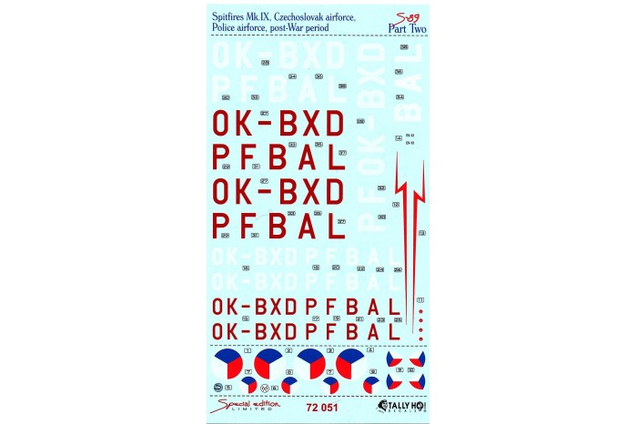 Decals - Cs Spitfires 1945 - 1948, part 2 - 72051