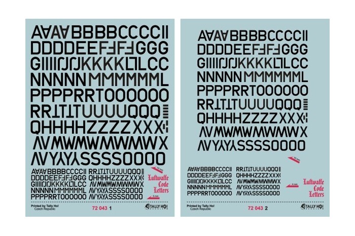 Decals - Luftwaffe Code letters - 72043