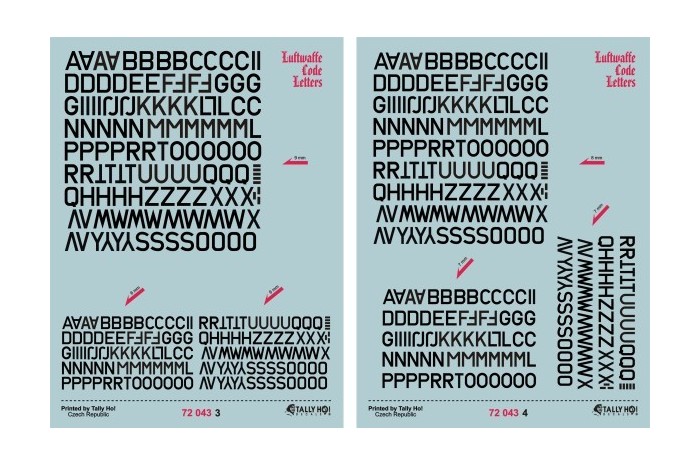 Decals - Luftwaffe Code letters - 72043