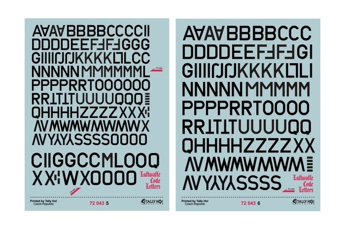 Decals - Luftwaffe Code letters - 72043