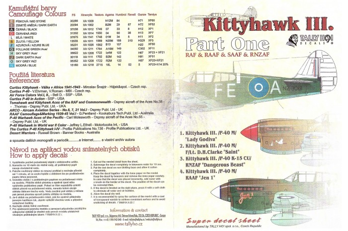 Decals - Kittyhawk III, part 1 - 72041