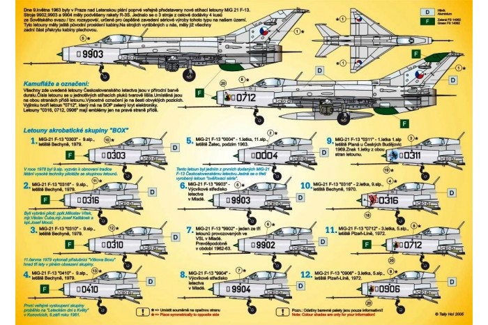 Decals - Mig-21 F-13 CsAF - 72038