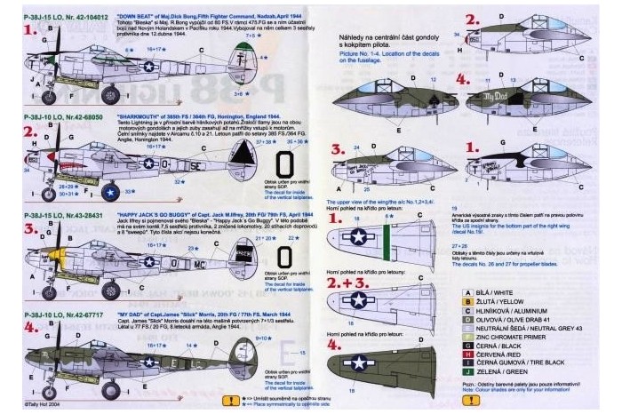 Decals - P-38 Lighting, part 1 - 72037