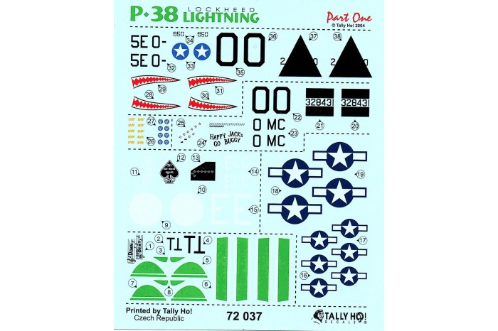 Decals - P-38 Lighting, part 1 - 72037