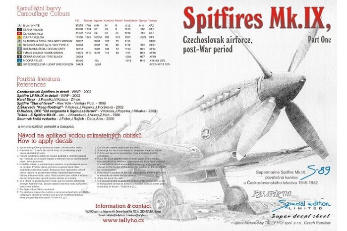 Decals - Cs Spitfires 1945 - 1952, part 1 - 72036