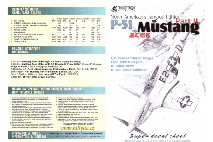 Decals - P-51 B, D Mustang, part 2 - 72025