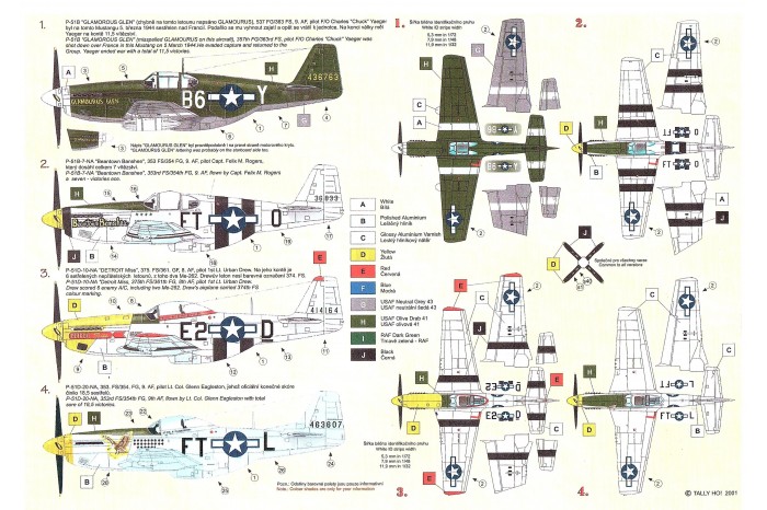 Decals - P-51 B, D Mustang, part 2 - 72025