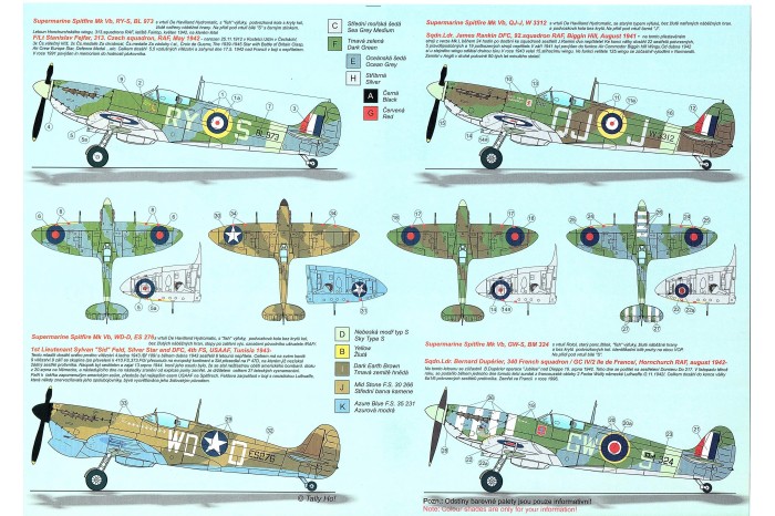 Decals - Spitfire Mk.V - ACES, part 1 - 72023