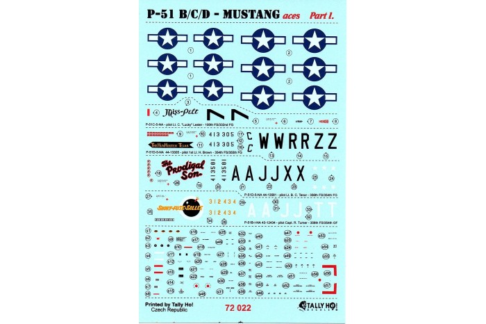Decals - P-51 B, C, D Mustang, part 1 - 72022