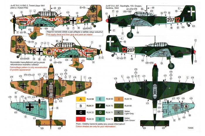Decals - Ju-87 Achtung Stuka! - 72005