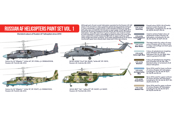 HATAKA AS86 Modern Russian AF Helicopters Vol.1 Acrylic paint set 