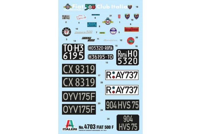 Model Kit auto 4703 - FIAT 500 F 1968 (1:12)