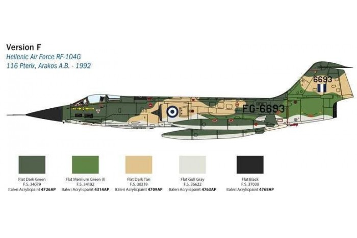 Model Kit letadlo 2514 - F-104 STARFIGHTER G/S - Upgraded Edition RF version  (1:32)