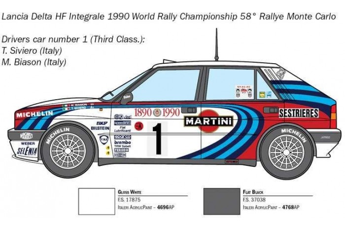 Model Kit auto 3658 - Lancia Delta HF Integrale (1:24)