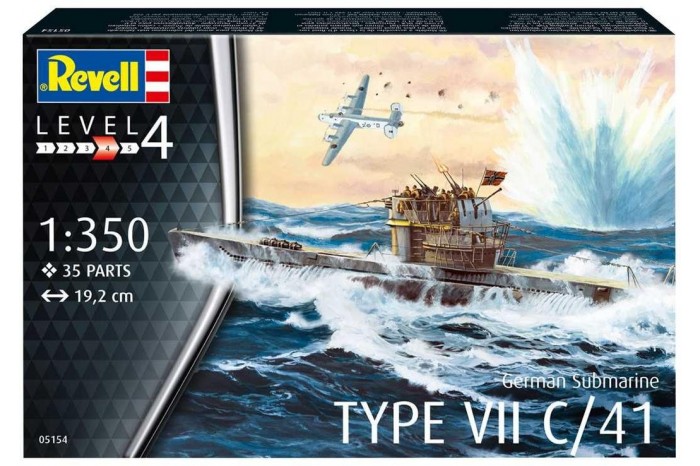 Plastic ModelKit ponorka 05154 - German Submarine Type VII C/41 (1:350)