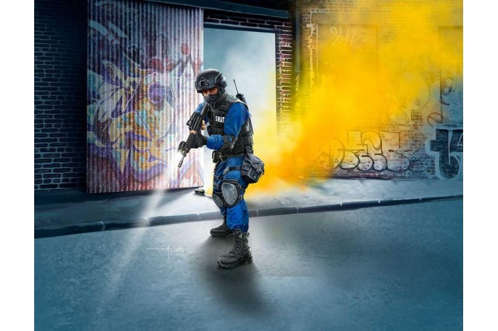 Plastic ModelKit figurka 02805 - SWAT Officer (1:16)