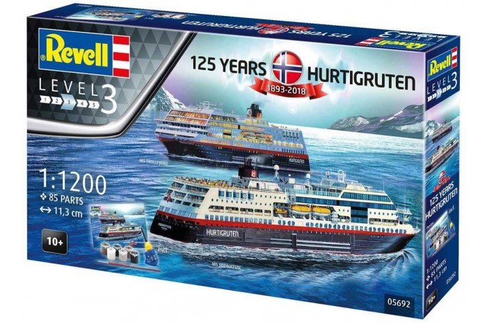 Gift-Set loď 05692 - 125 Years Hurtigruten TROLLFJORD & MIDNATSOL (1:1200)
