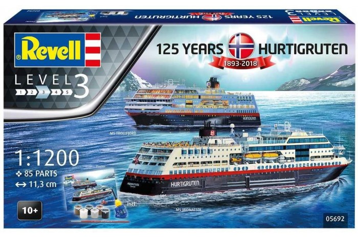Gift-Set loď 05692 - 125 Years Hurtigruten TROLLFJORD & MIDNATSOL (1:1200)