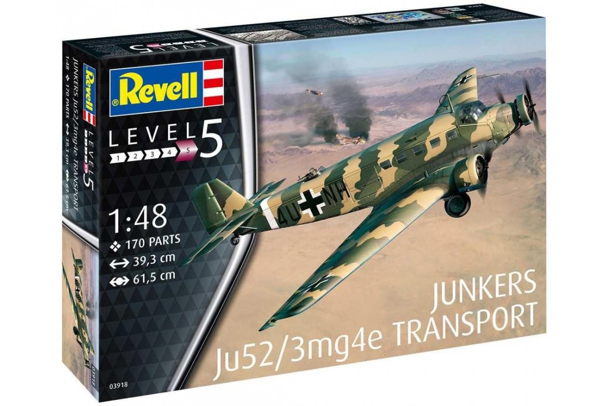 Revell 03918-1/48 Junkers Ju52/3m Transport Neu 