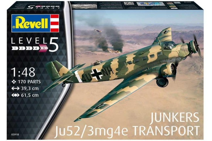 【新品・希少品】Revell Junkers Ju 52/3m Revell - Junkers Ju52/3m Transport (1:48) - 03918 - MJ