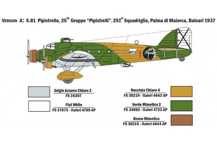 Model Kit letadlo 1388 - SM.81 PIPISTRELLO (1:72)
