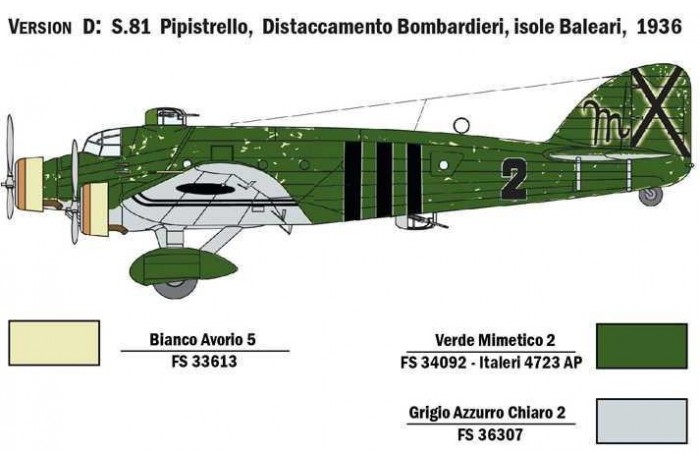 Model Kit letadlo 1388 - SM.81 PIPISTRELLO (1:72)